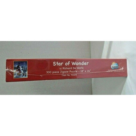 Star of Wonder Snowman Christmas Puzzle 300 Pc Sealed Box Richard De Wolfe 18x24 - Picture 3 of 4